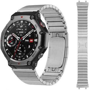 For  Amazfit T-Rex 3 One Beads Side Detachable Titanium Alloy Watch Band(Silver)