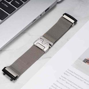 For Amazfit T-Rex Pro Parachute Snap Buckle Milanese Stainless Steel Watch Band(Titanium)