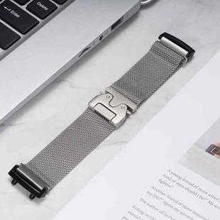 For  Amazfit T-Rex 2 Parachute Snap Buckle Milanese Titanium Alloy Watch Band(Silver)