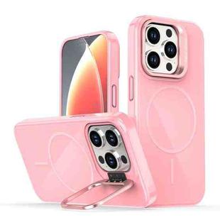 For iPhone 14 Pro Bright Color Imitation Camera Bracket Magsafe Phone Case(Pink)