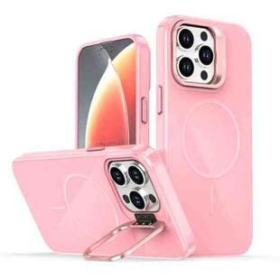 For iPhone 14 Pro Max Bright Color Imitation Camera Bracket Magsafe Phone Case(Pink)