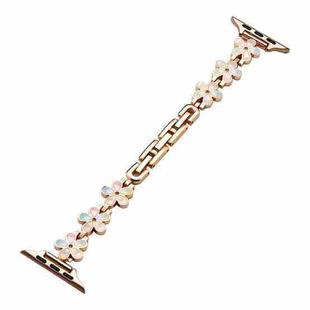 For Apple Watch 38 / 40 / 41 / S10 42mm xDfind Sun Petal Metal Watch Band(Champagne Gold)