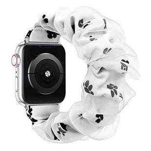 For Apple Watch 42 / 44 / 45 / 46 / 49mm xDfind Polyester Hybrid Organza Double Layer Watch Band(Dog Paw)