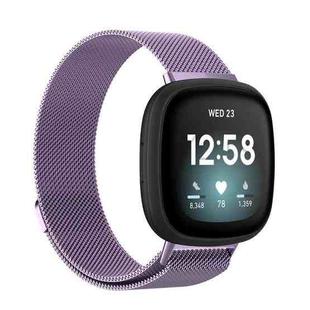 For Fitbit Versa 3 / Fitbit Sense Magnetic Milano Watch Band, Size:Large Size(Light Purple)