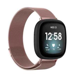 For Fitbit Versa 3 / Fitbit Sense Magnetic Milano Watch Band, Size:Large Size(Rose Pink)