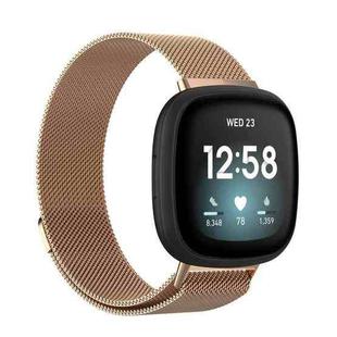 For Fitbit Versa 3 / Fitbit Magnetic Milano Watch Band, Size:Small Code(Rose Gold)
