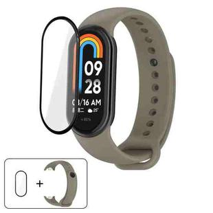 For Xiaomi Smart Band 10 / 10 NFC Solid Color Silicone Watch Band with 3D Curved Film(Space Grey)