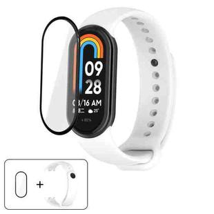 For Xiaomi Smart Band 9 / 9 NFC Solid Color Silicone Watch Band with 3D Curved Film(White)