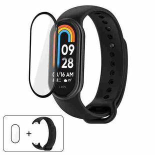 For Xiaomi Mi Band 8 / 8 NFC Solid Color Silicone Watch Band with 3D Curved Film(Black)