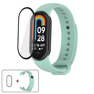 For Xiaomi Mi Band 8 / 8 NFC Solid Color Silicone Watch Band with 3D Curved Film(Teal)
