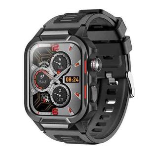 GTS9 1.96 inch TFT Screen Outdoor Rugged Smart Watch 3ATM Waterproof(Black+Black)