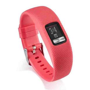 For Garmin Vivofit 4 xDfind Silver Buckle Silicone Sport Watch Band, Size:L(Red)
