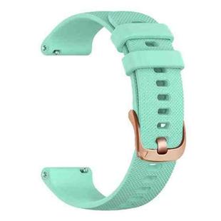 18mm For Garmin Vivoactive 5 / Venu / Forerunner 165 xDfind Rose Gold Buckle Silicone Sport Watch Band(Teal)