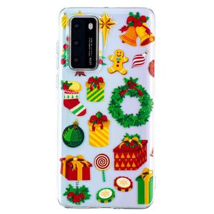 For Huawei P40 Pro Christmas Pattern TPU Protective Case(Wreath Sugar Cake Man)