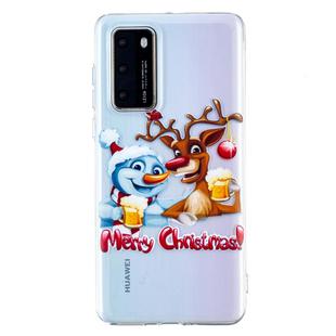 For Huawei P40 Pro Christmas Pattern TPU Protective Case(Snowman Elk)
