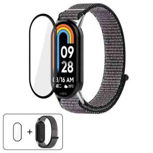 For Xiaomi Smart Band 10 / 10 NFC Nylon Hook and Loop Fastener Watch Band with 3D Curved Film(Midnight Blue)
