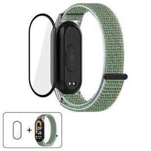 For Xiaomi Smart Band 9 / 9 NFC Nylon Hook and Loop Fastener Watch Band with 3D Curved Film(Ocean Blue)