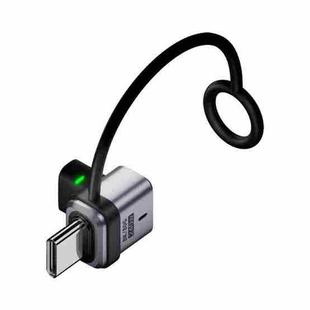 240W USB-C / Type-C Port Full-Function Aluminum Alloy Adapter with Lanyard, Style:3D Bend Male to Female(Silver)