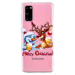 For Samsung Galaxy S20+ Christmas Pattern TPU Protective Case(Snowman Elk)