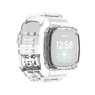 For Fitbit Versa 3 / Fitbit Sense Transparent One-piece TPU Watch Band, Size: Free Size(White)