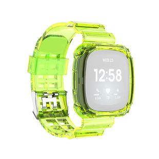 For Fitbit Versa 3 / Fitbit Sense Transparent One-piece TPU Watch Band, Size: Free Size(Yellow)