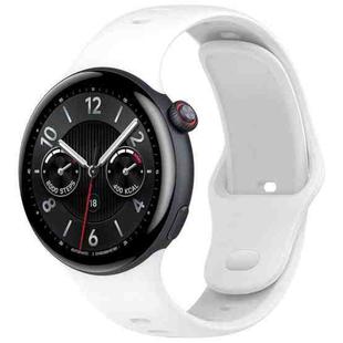 For vivo Watch 5 xDfind Silver Buckle Pure Color Silicone Watch Band(White)