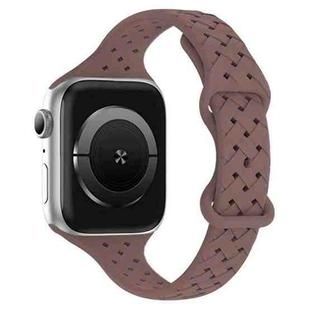 For Apple Watch 38 / 40 / 41 / S10 42mm xDfind Butterfly Buckle Braid Silicone Watch Band(Smoke Purple)