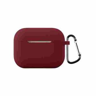 For AirPods Pro 3 2.0mm Silicone Earphone Protective Cover with Hook(Wine Red)