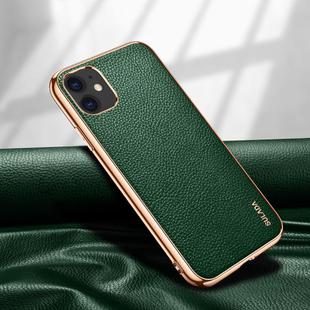For iPhone 11 SULADA Litchi Texture Leather Electroplated Shckproof Protective Case(Green)