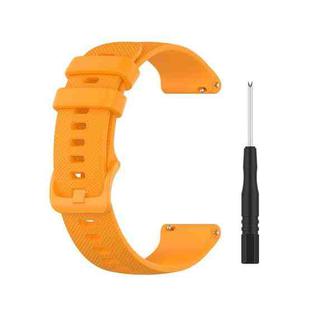 For Garmin Forerunner 745 Small Grid Quick Release Watch Band with Screwdriver, Size: Free Size 22mm(Amber Yellow)