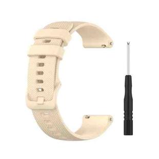 For Garmin Forerunner 745 Small Grid Quick Release Watch Band with Screwdriver, Size: Free Size 22mm(Beige)