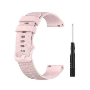 For Garmin Forerunner 745 Small Grid Quick Release Watch Band with Screwdriver, Size: Free Size 22mm(Rose Pink)