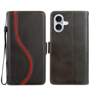For iPhone 17 Side Buckle S Curve Leather Phone Case(Black)