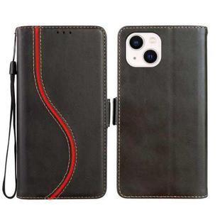 For iPhone 14 / 13 Side Buckle S Curve Leather Phone Case(Black)