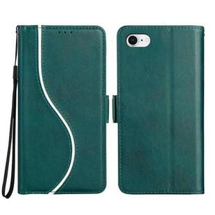 For iPhone 7 / 8 / SE 2022 Side Buckle S Curve Leather Phone Case(Green)