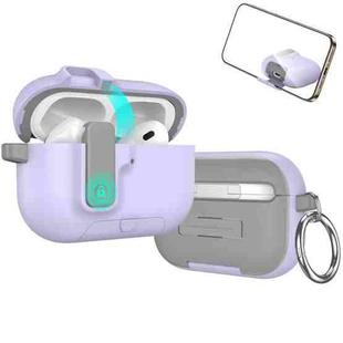 For AirPods Pro 3 Auto Switch Lock Integrated Holder Wireless Earphone Case(Purple)