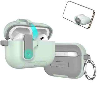 For AirPods Pro 3 Auto Switch Lock Integrated Holder Wireless Earphone Case(Mint Green)