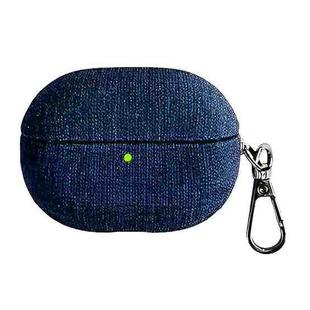 For Huawei FreeBuds Pro 4 Fine Cloth Earphone Case with Hook(Dark Blue)