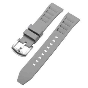 22mm xDfind Silver Buckle Quick Release Silicone Watch Band(Grey)