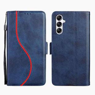 For Samsung Galaxy A25 5G Side Buckle S Curve Leather Phone Case(Blue)