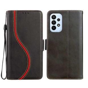 For Samsung Galaxy A53 Side Buckle S Curve Leather Phone Case(Black)