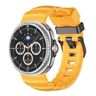 For Samsung Galaxy Watch8 / Watch8 Classic Wild Path Black Buckle Silicone Watch Band(Yellow)
