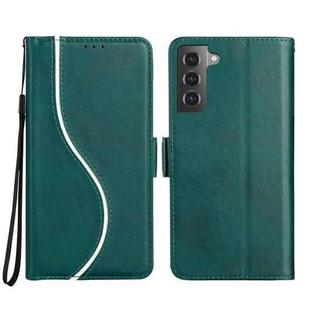 For Samsung Galaxy S21 FE 5G Side Buckle S Curve Leather Phone Case(Green)