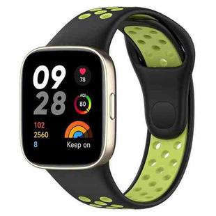 For Redmi Watch 3 xDfind Press Button Sports Two Color Silicone Watch Band(Black Lime)