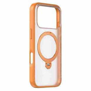 For iPhone 17 Pro ZGA 360 Pivot Holder Magsafe PC Hybrid TPU Phone Case(Orange)