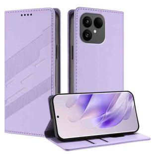 For Fairphone 6 Embossed Multi-functional Wallet Retro Leather Phone Case(Light Purple)