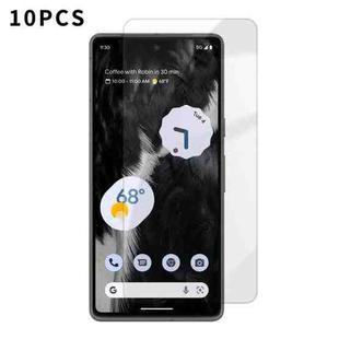 For Google Pixel 7 Kalebol 10pcs High-Aluminum Semi-Screen Anti-Fingerprint HD Tempered Glass Film