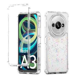 For Redmi A3 4G Transparent Acrylic Laser Paper Phone Case(Snowflake)