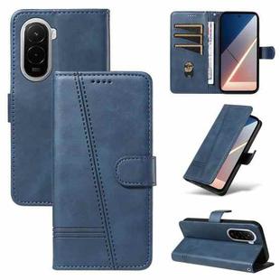 For Xiaomi POCO M7 4G 169mm T-type Stitch Leather Phone Case(Blue)