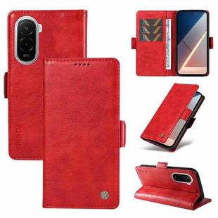 For Xiaomi POCO M7 4G 169mm YIKATU YK-007 Litchi Texture Ultra-thin Side Buckle Leather Phone Case(Red)